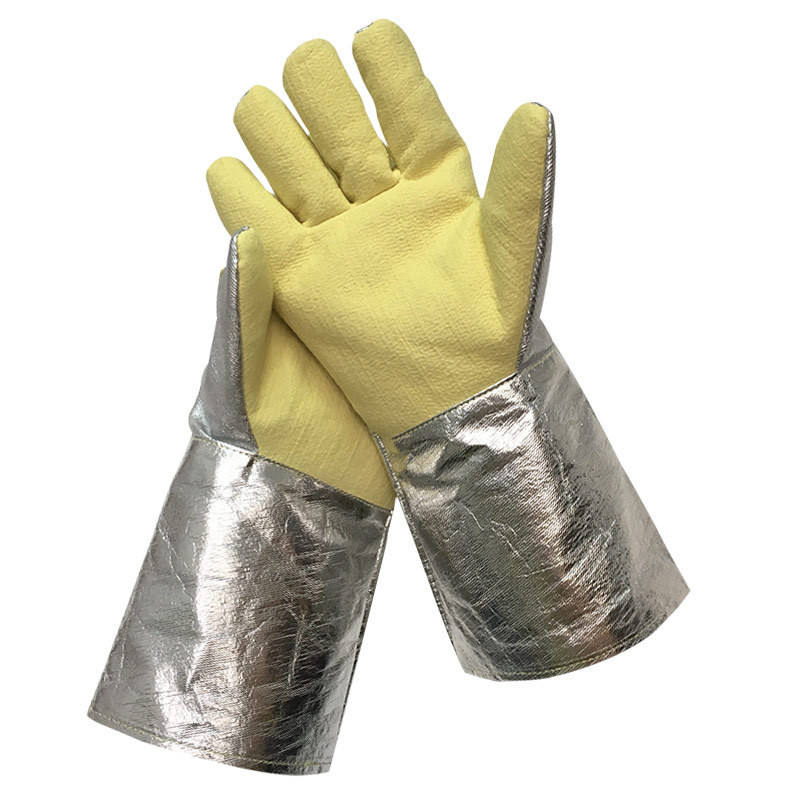 Heat Resistant Glove - Желтые перчатки с арамидным алюминиевым покрытием,