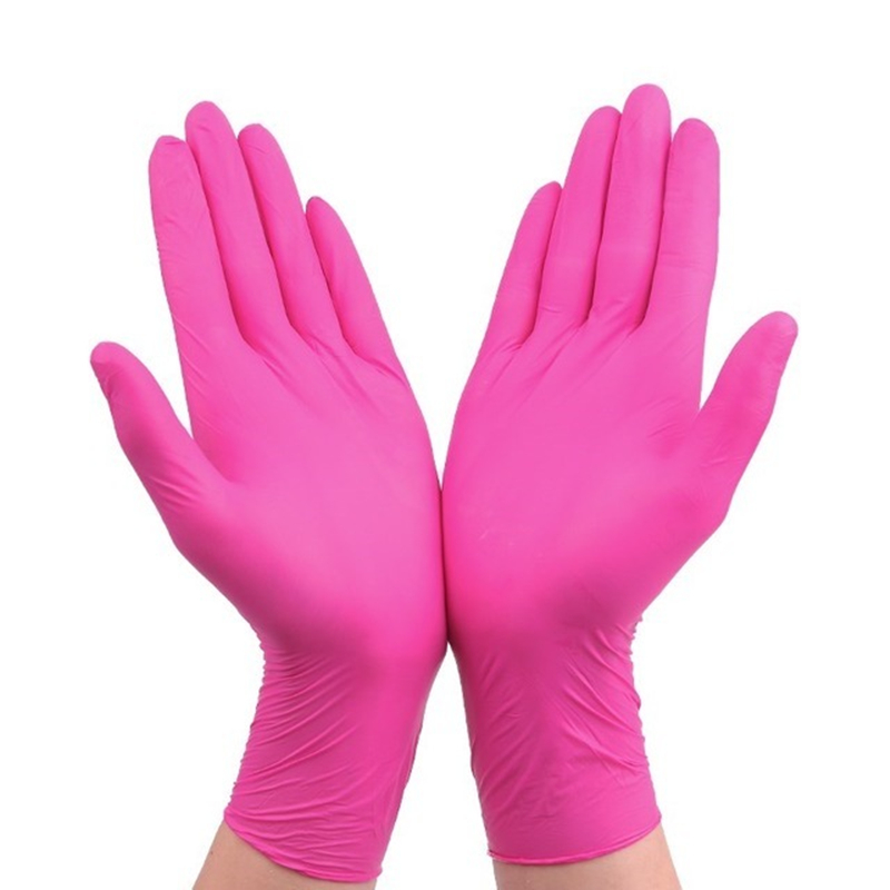Nitrile Mechanic Glove - Розовые, черные одноразовые нитриловые перчатки, защитные